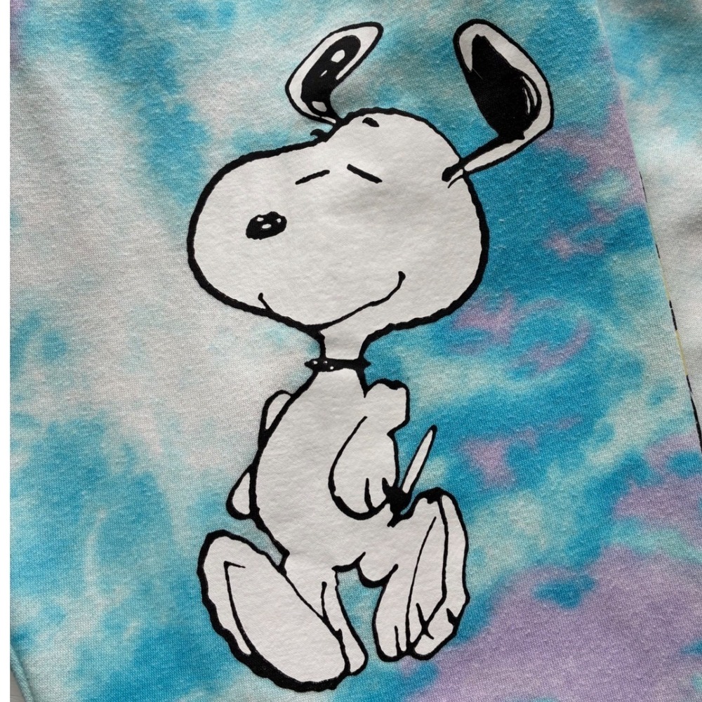 Peanuts Snoopy Takin It Easy Pastel Tie Dye Floral Joggers L - Picture 6 of 12